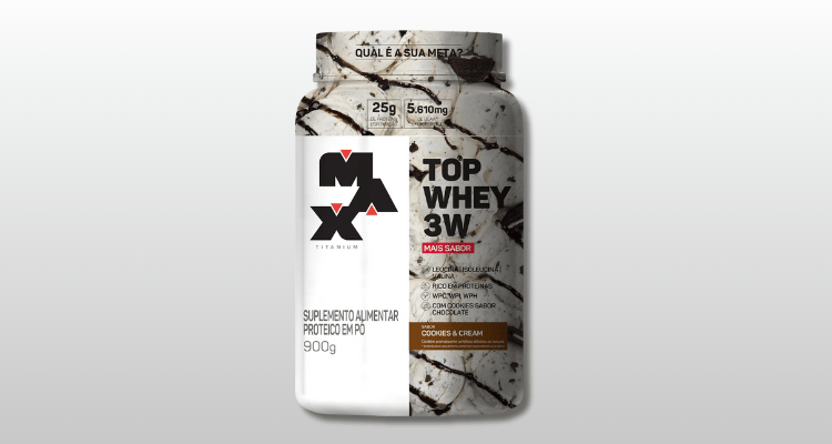 TOP WHEY 3W Mais Sabor 900g (Cookies & Cream)