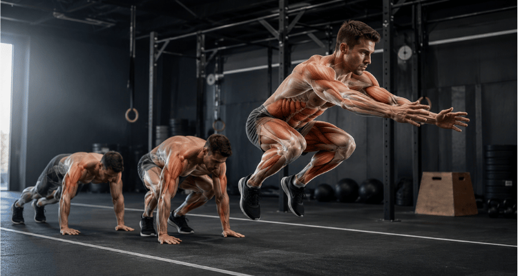 Burpee Broad Jump — 80 metros