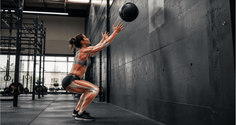 estação de wall balls no hyrox