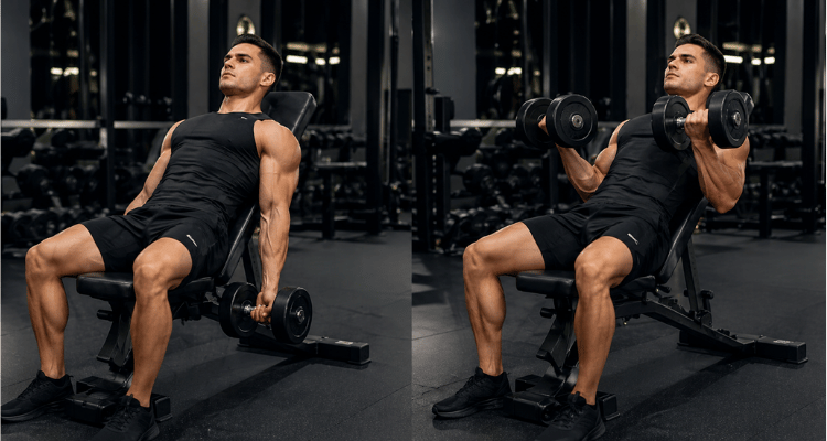 Rosca Inclinada com Halteres
