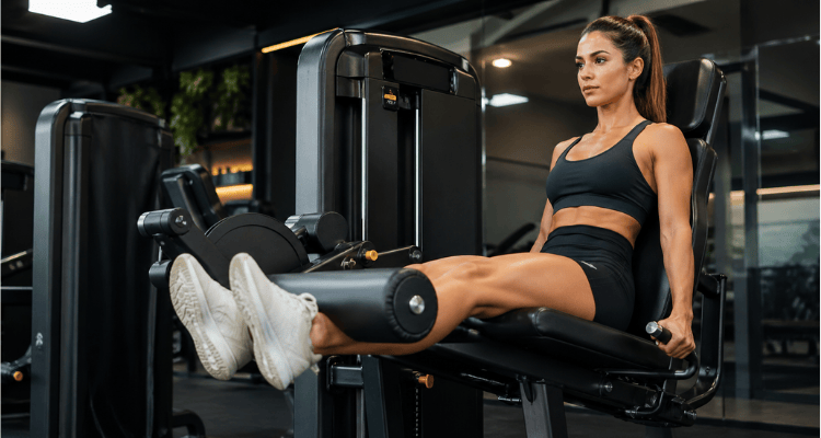 Cadeira extensora para isolar o quadríceps