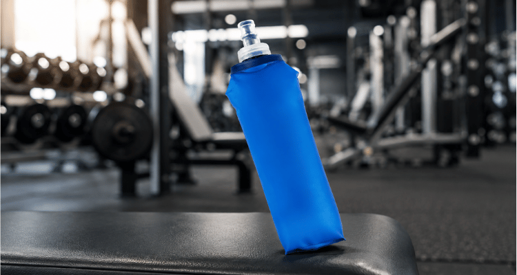 Garrafa dobrável de silicone para treino