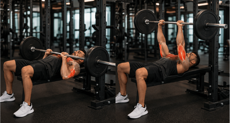 Supino fechado (close-grip bench press)