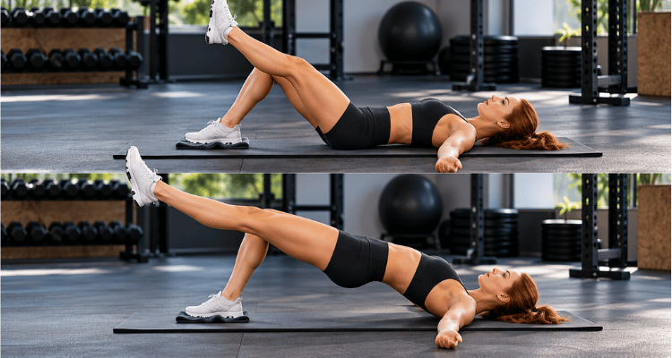 Ponte unilateral com calcanhar elevado