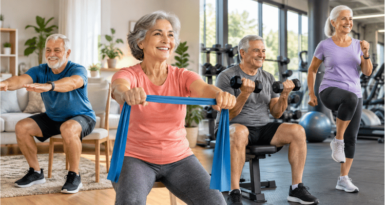 Quais os melhores exercícios para idosos em casa e na academia?